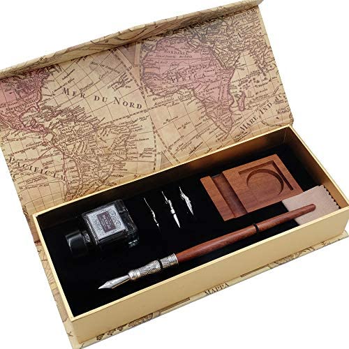 GC QUILL Calligraphy Fountain Pen Set- 7 with Different Nibs and 40 Ink  Cartridges for Beginners- MU-09