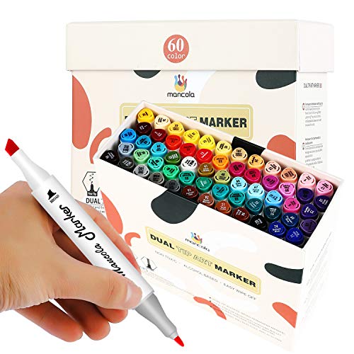  mancola 60 Colors Alcohol Based Markers, Fine & Broad Dual Tip  Permanent Artist Art Markers Sketch Markers for Adult Kid Coloring Book,  Illustration Highlighting and Underlining : Arts, Crafts & Sewing