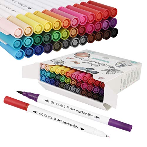 GC Watercolour Dual Tip Pen Set-36 Colours Art Markers with Brush and -  gcquill