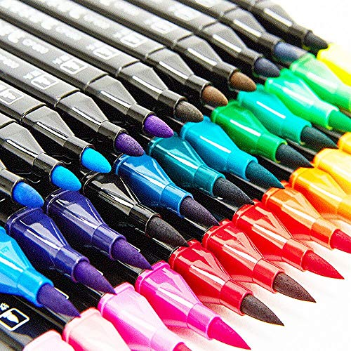 NIL Tech Dual Tip Markers Set - 36 Pcs, Calligraphy Pen, Bullet Journal, Brush Pens, Adult Coloring, Size: One Size