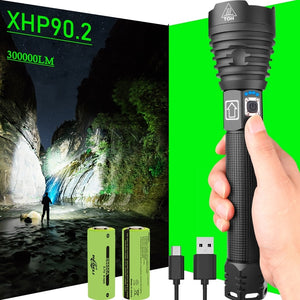 XHP Series Powerful LED Flashlight USB Rechargeable LED Torch Hand Light